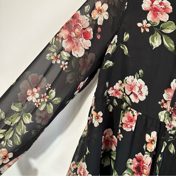 ASOS New Look Floral Peplum Blouse Size 6 - Picture 6 of 11